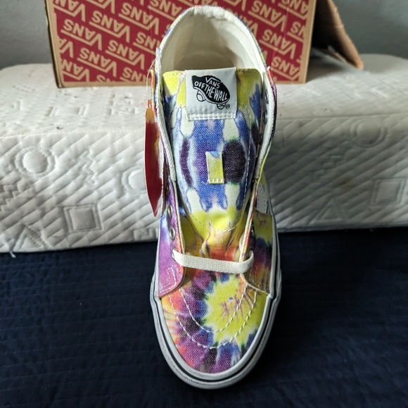 Vans Sk8 Hi Tapered Washed Tie Die Women Size 7 Yellow White VNOA4U1619X 032024 - Picture 3 of 10